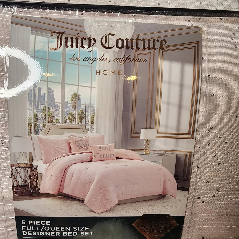 Juicy Coulture The Rose Collection 5 Piece Full/Queen bed set new